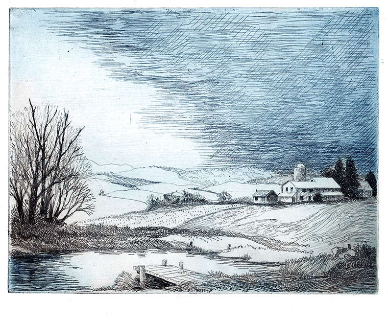 Verbank farm overlooking pond