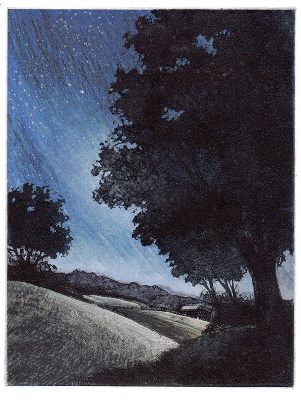 Moonlit hills near Millbrook